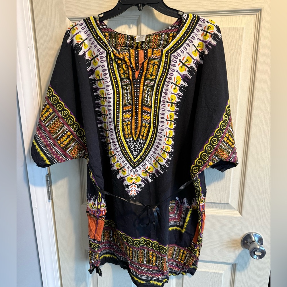 Colorful printed swim cover up Tunic one size